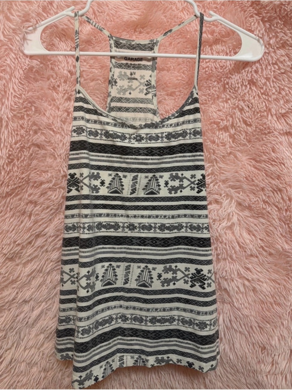 Garage Black & White Striped Racerback Bandeau Tank